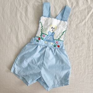 Vintage Bear Embroidered Sunsuit 12 months